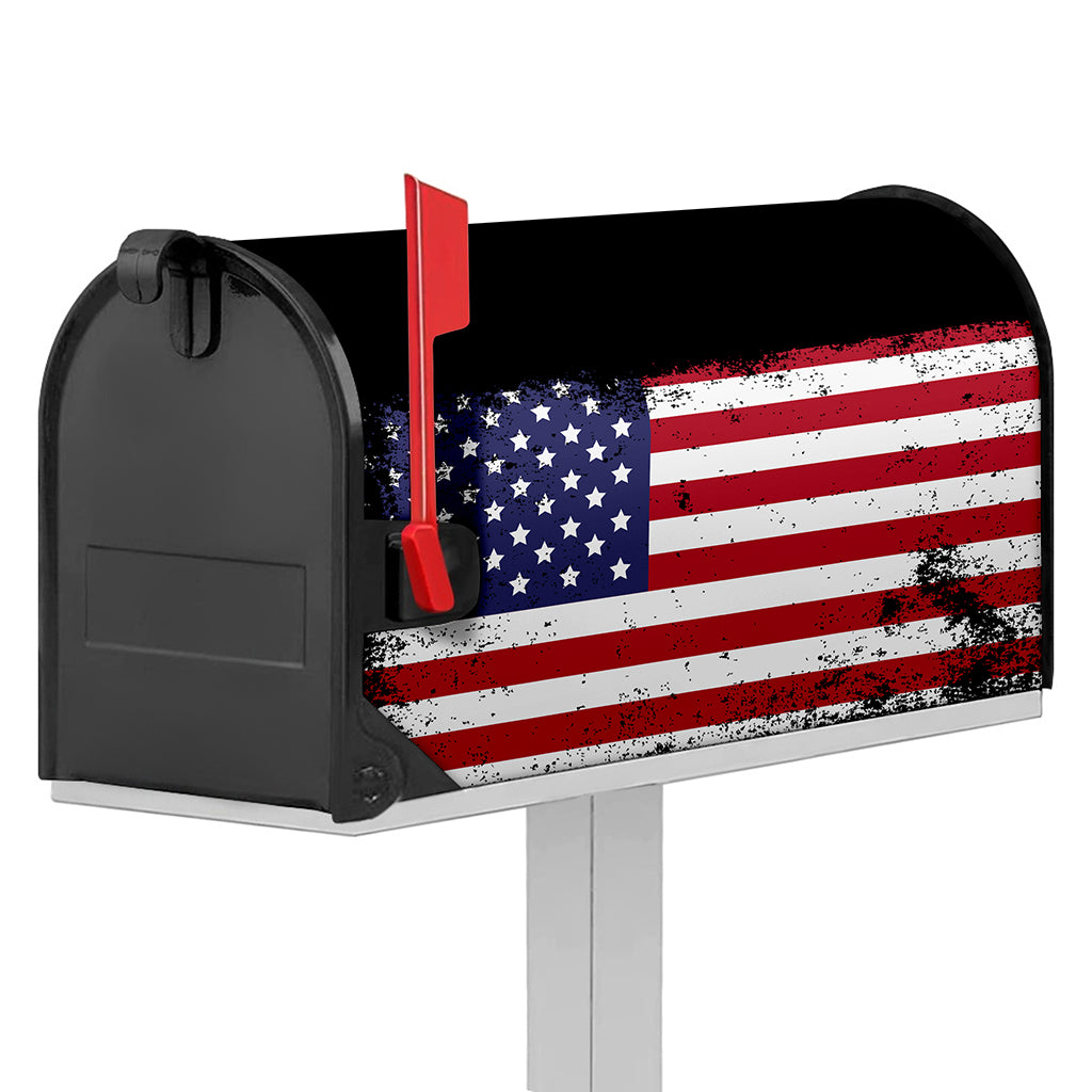 Grunge American Flag Print Mailbox Cover