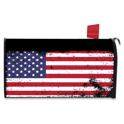 Grunge American Flag Print Mailbox Cover