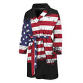 Grunge American Flag Print Men's Bathrobe
