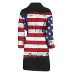 Grunge American Flag Print Men's Bathrobe
