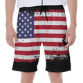 Grunge American Flag Print Men's Beach Shorts