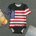 Grunge American Flag Print Men's Bodysuit