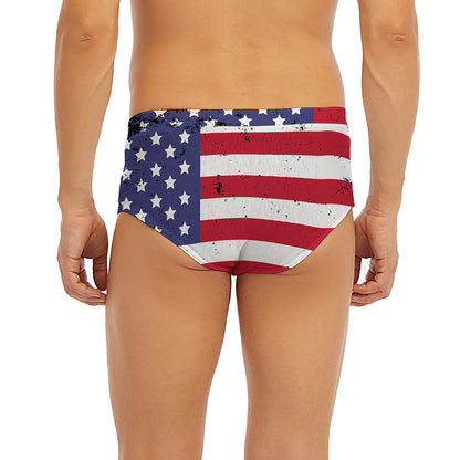 Grunge American Flag Print Men's Briefs
