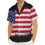 Grunge American Flag Print Men's Deep V-Neck Shirt