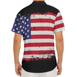 Grunge American Flag Print Men's Deep V-Neck Shirt