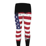 Grunge American Flag Print Men's leggings