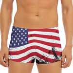 Grunge American Flag Print Men's Short Boxer Briefs