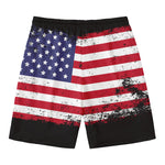 Grunge American Flag Print Men's Swim Trunks