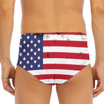 Grunge American Flag Print Men's Triangle Swim Briefs