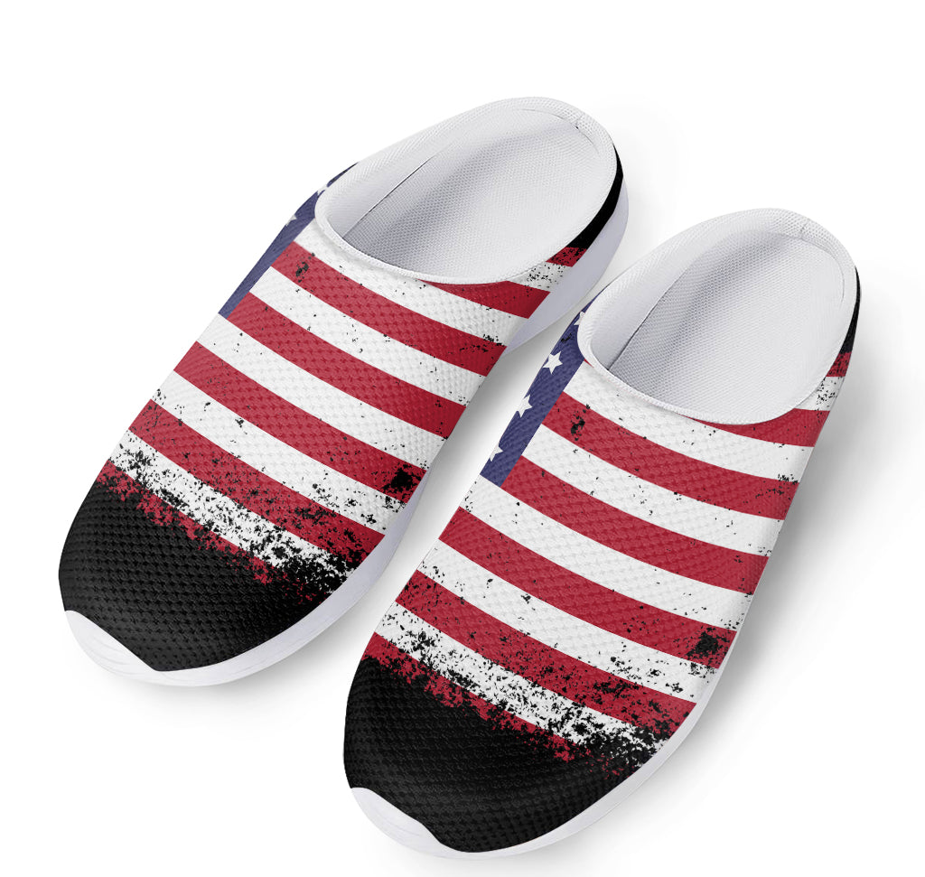 Grunge American Flag Print Mesh Casual Shoes