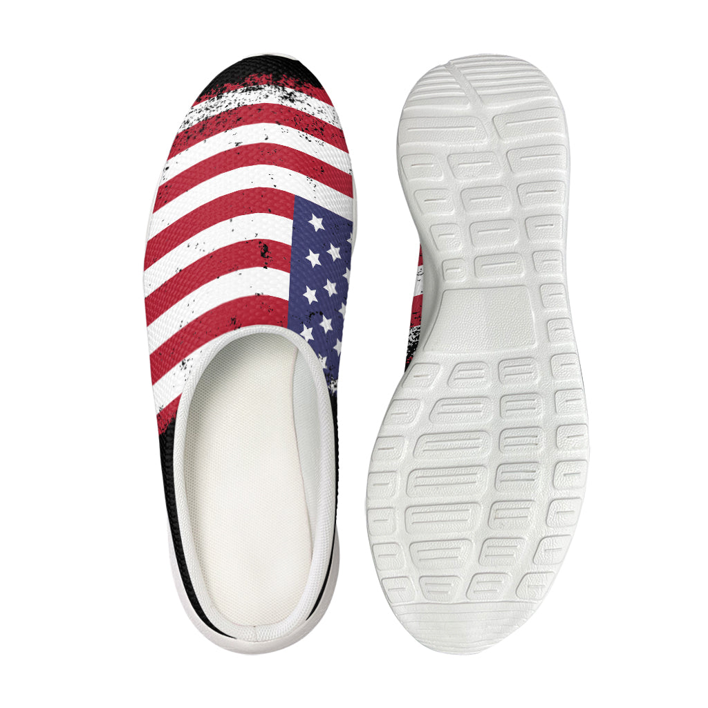 Grunge American Flag Print Mesh Casual Shoes