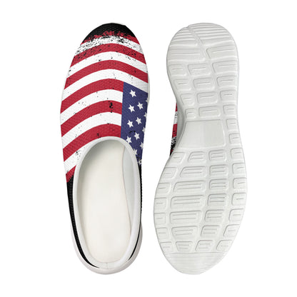 Grunge American Flag Print Mesh Casual Shoes