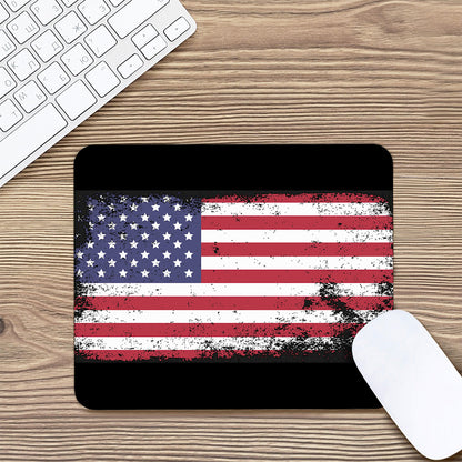Grunge American Flag Print Mouse Pad