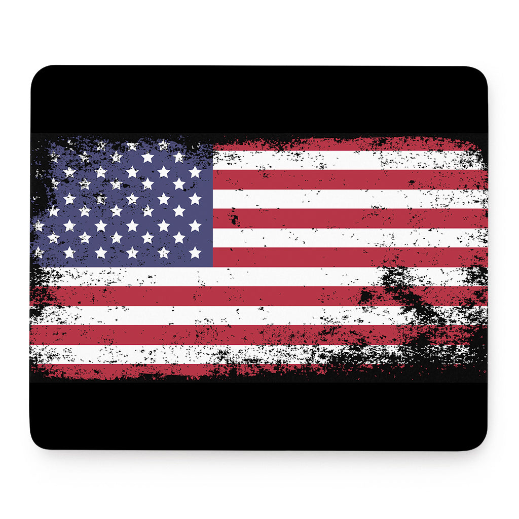 Grunge American Flag Print Mouse Pad