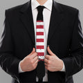 Grunge American Flag Print Necktie