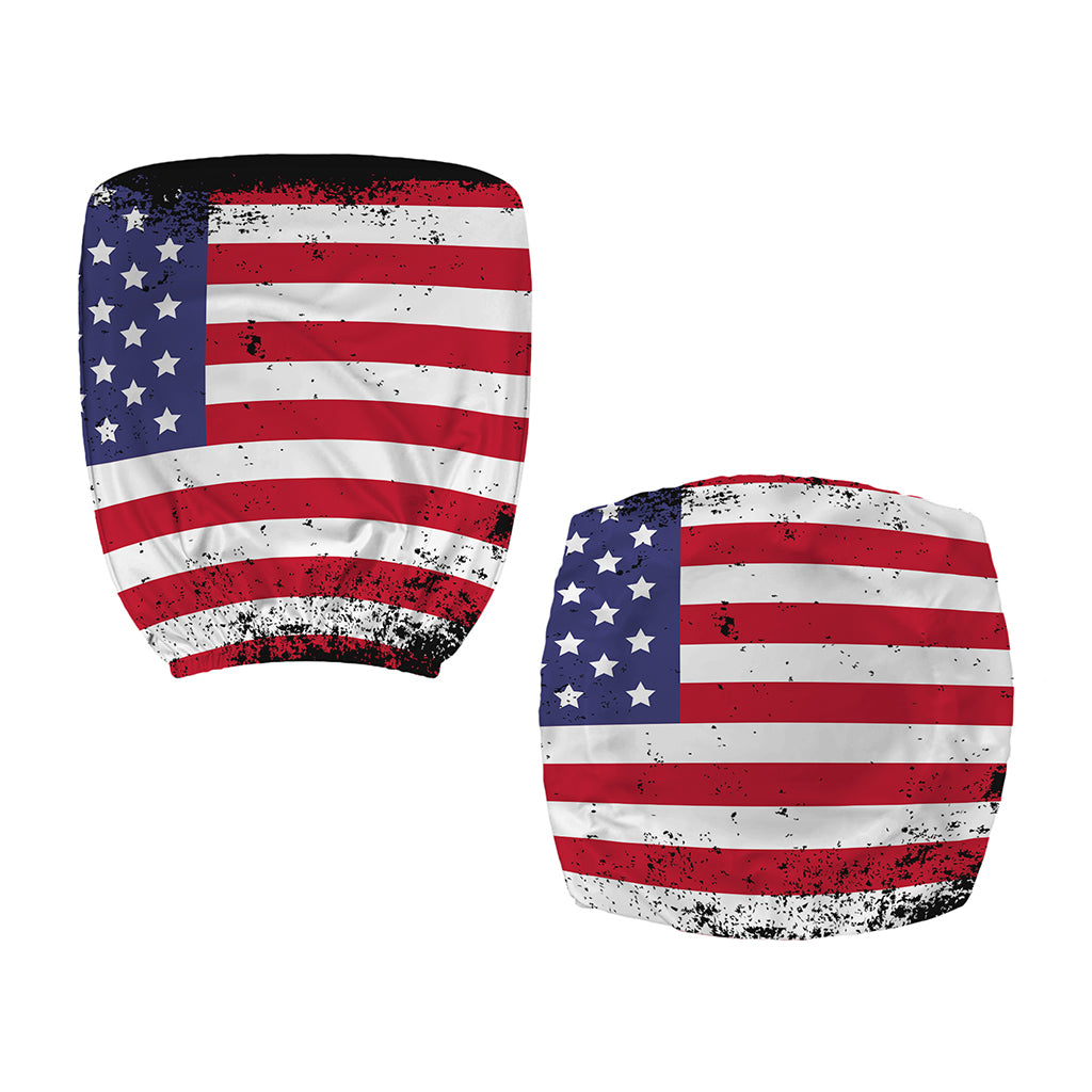 Grunge American Flag Print Office Chair Cover