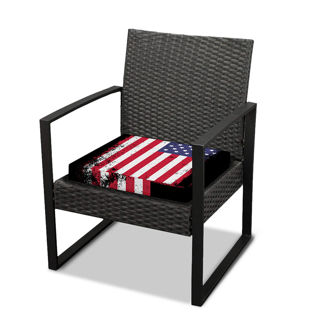 Grunge American Flag Print Outdoor Seat Cushion Cover