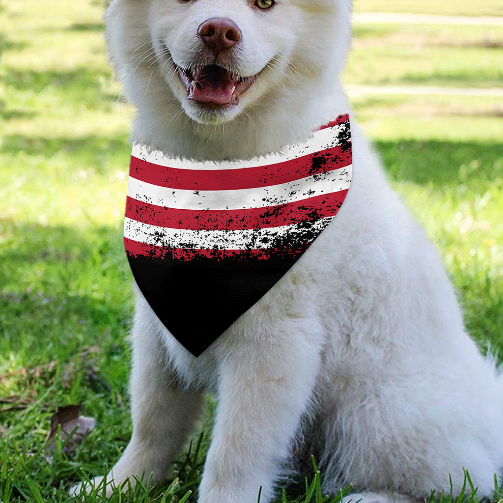 Grunge American Flag Print Over The Collar Dog Bandana