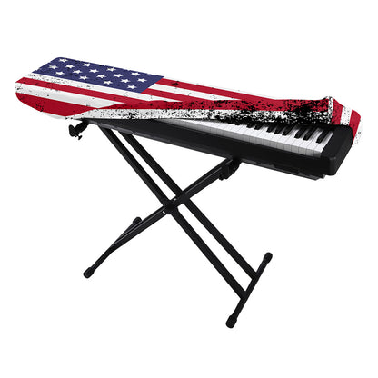 Grunge American Flag Print Piano Keyboard Cover