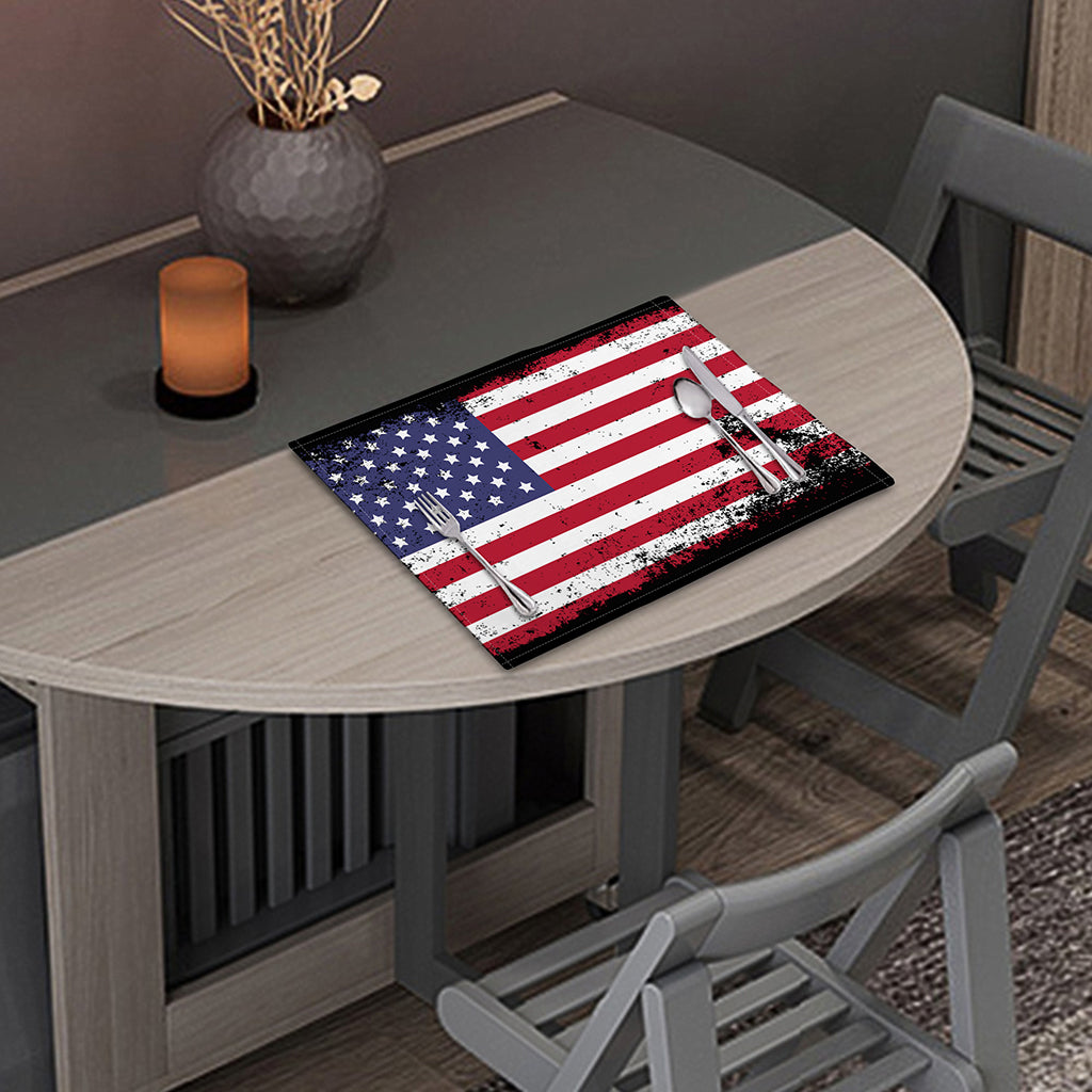 Grunge American Flag Print Placemat