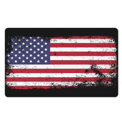 Grunge American Flag Print Polyester Doormat