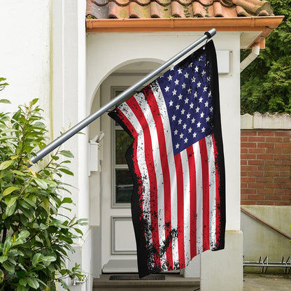 Grunge American Flag Print Polyester Flag