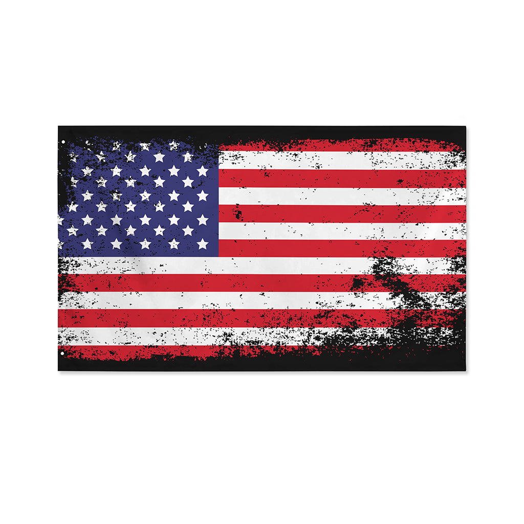 Grunge American Flag Print Polyester Flag