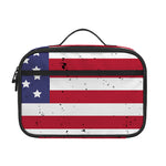 Grunge American Flag Print Portable Lunch Bag
