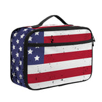 Grunge American Flag Print Portable Lunch Bag
