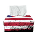 Grunge American Flag Print Rectangle Tissue Box Cover
