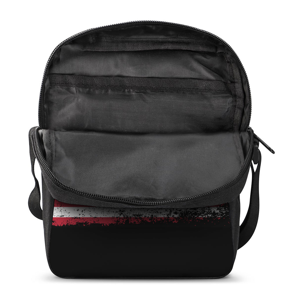 Grunge American Flag Print Rectangular Crossbody Bag
