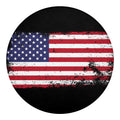 Grunge American Flag Print Round Blanket