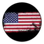 Grunge American Flag Print Round Floor Mat