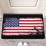 Grunge American Flag Print Rubber Doormat