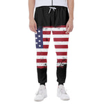 Grunge American Flag Print Scuba Joggers