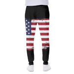 Grunge American Flag Print Scuba Joggers