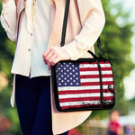 Grunge American Flag Print Shoulder Strap Bible Bag