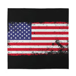 Grunge American Flag Print Silk Bandana