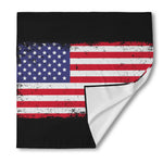 Grunge American Flag Print Silk Bandana