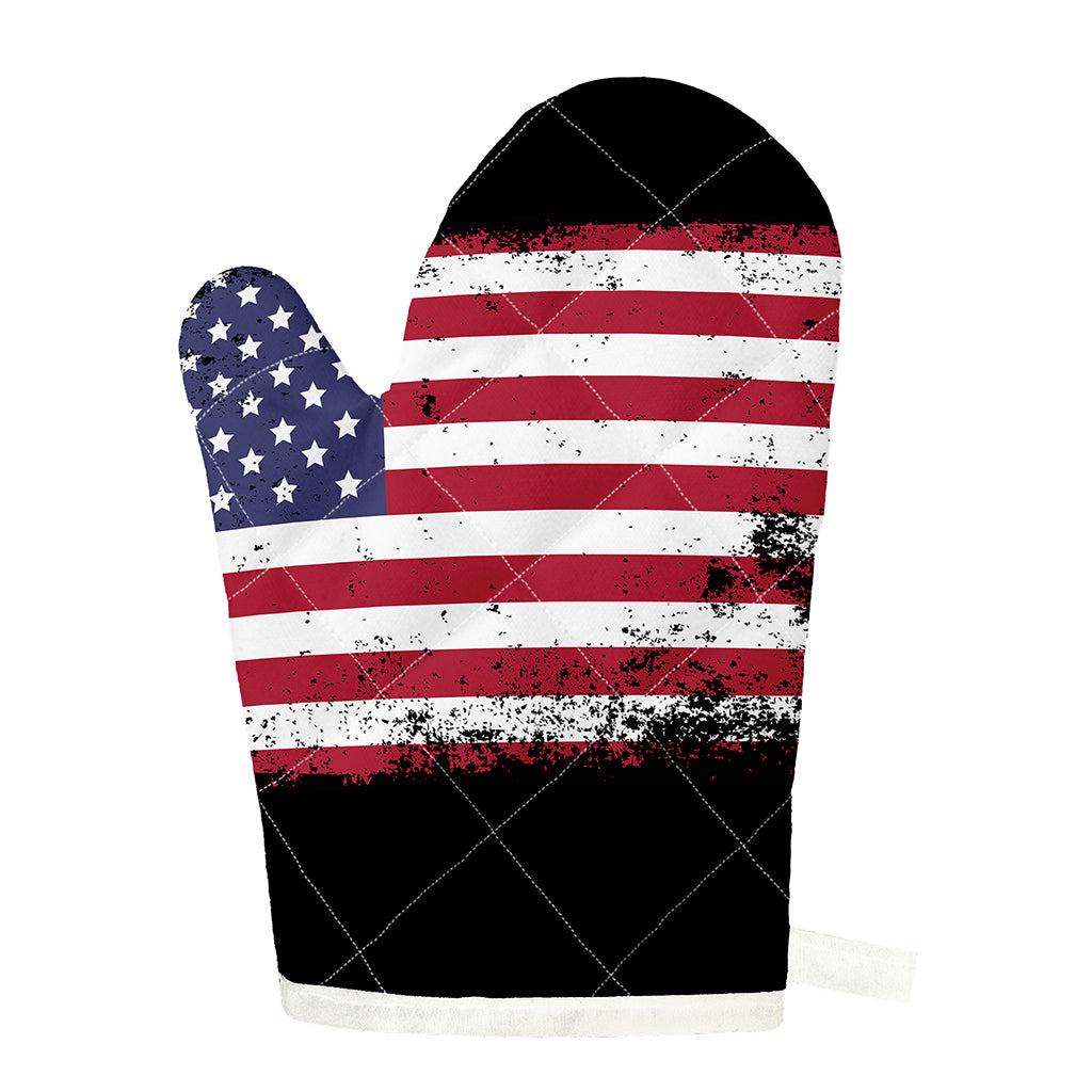 Grunge American Flag Print Single Oven Mitt