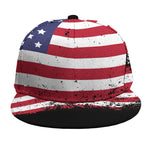 Grunge American Flag Print Snapback Cap