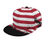 Grunge American Flag Print Snapback Cap
