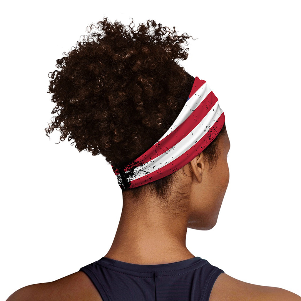 Grunge American Flag Print Sports Headband