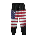 Grunge American Flag Print Sweatpants