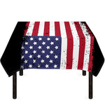 Grunge American Flag Print Tablecloth