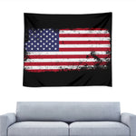 Grunge American Flag Print Tapestry