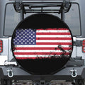 Grunge American Flag Print Tire Cover