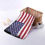 Grunge American Flag Print Towel