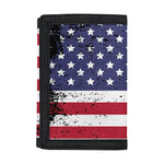 Grunge American Flag Print Trifold Wallet