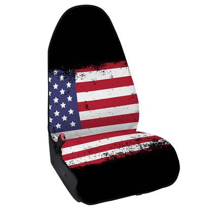 Grunge American Flag Print Waterproof Car Seat Cover